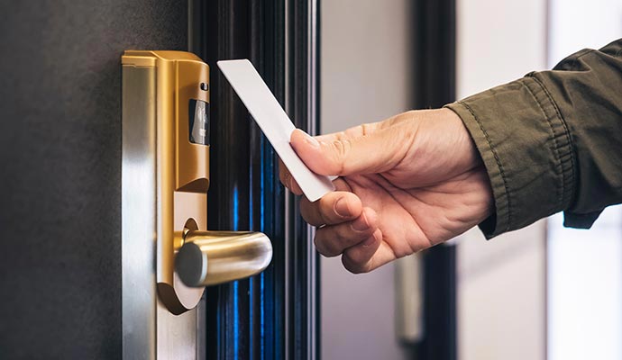 install a touchless door system for home security