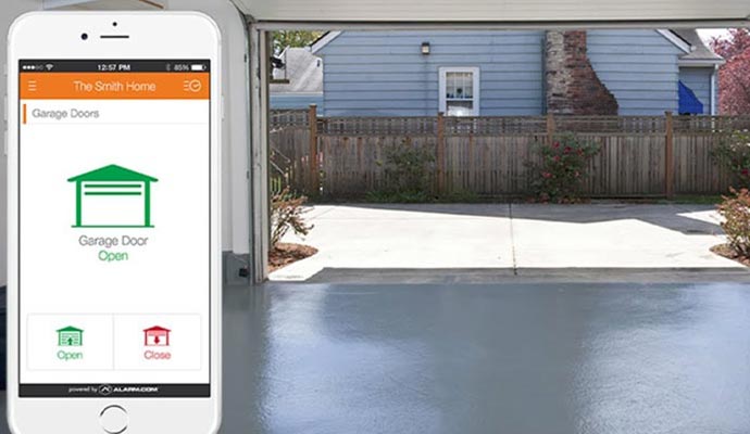 access control of garage door using phone application