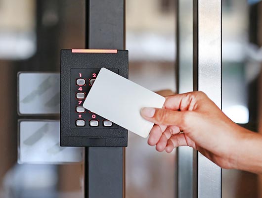 Proximity card reader door