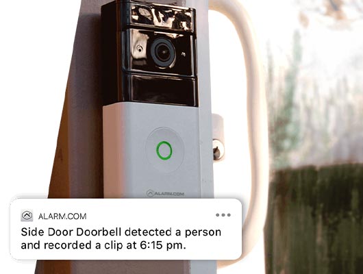 close-up look of a smart doorbell