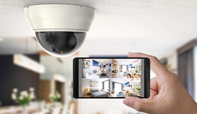 security camera connected with a phone