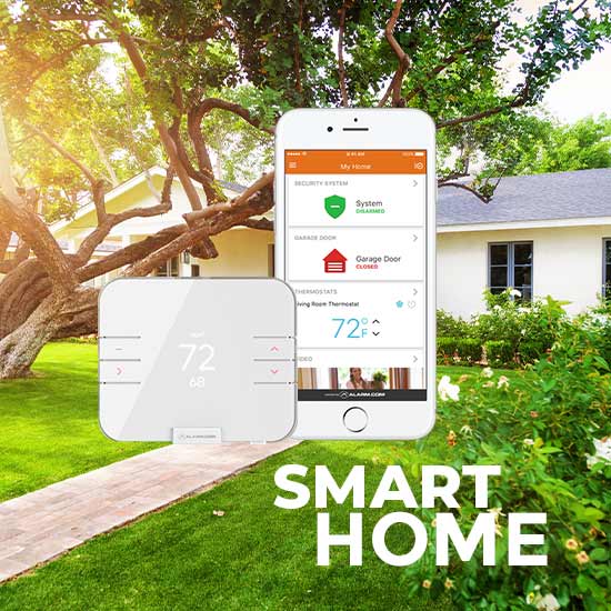 a house connected to smart home devices