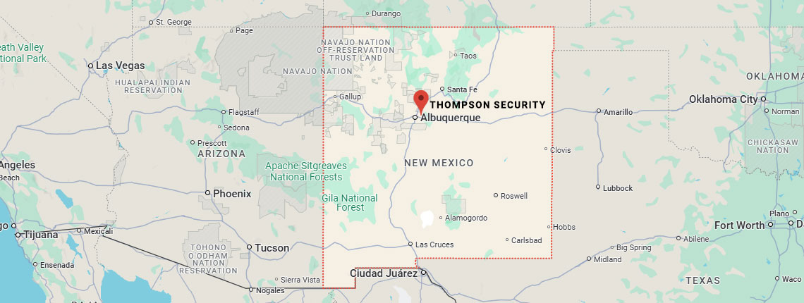 Thompson Security covered area on the map